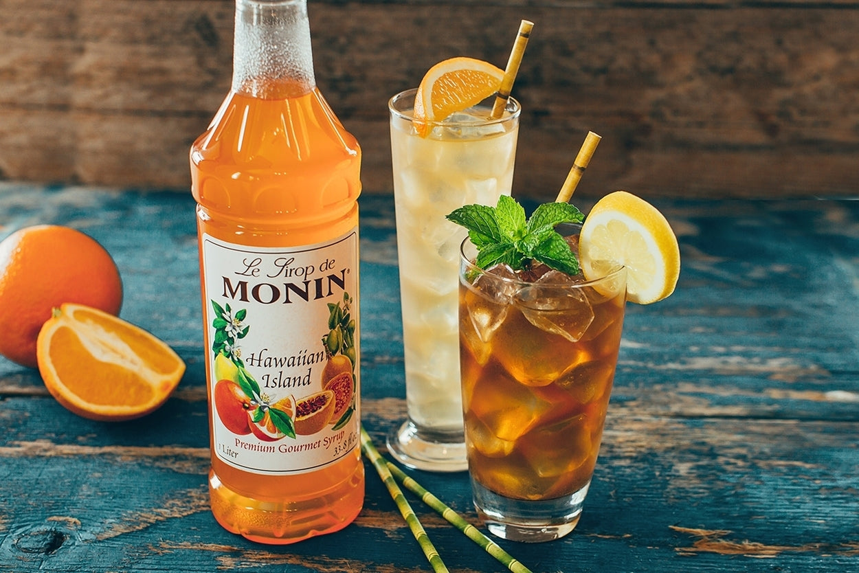 Monin Classic Flavored Syrups - 750 ml. Glass Bottle: Hawaiian Island