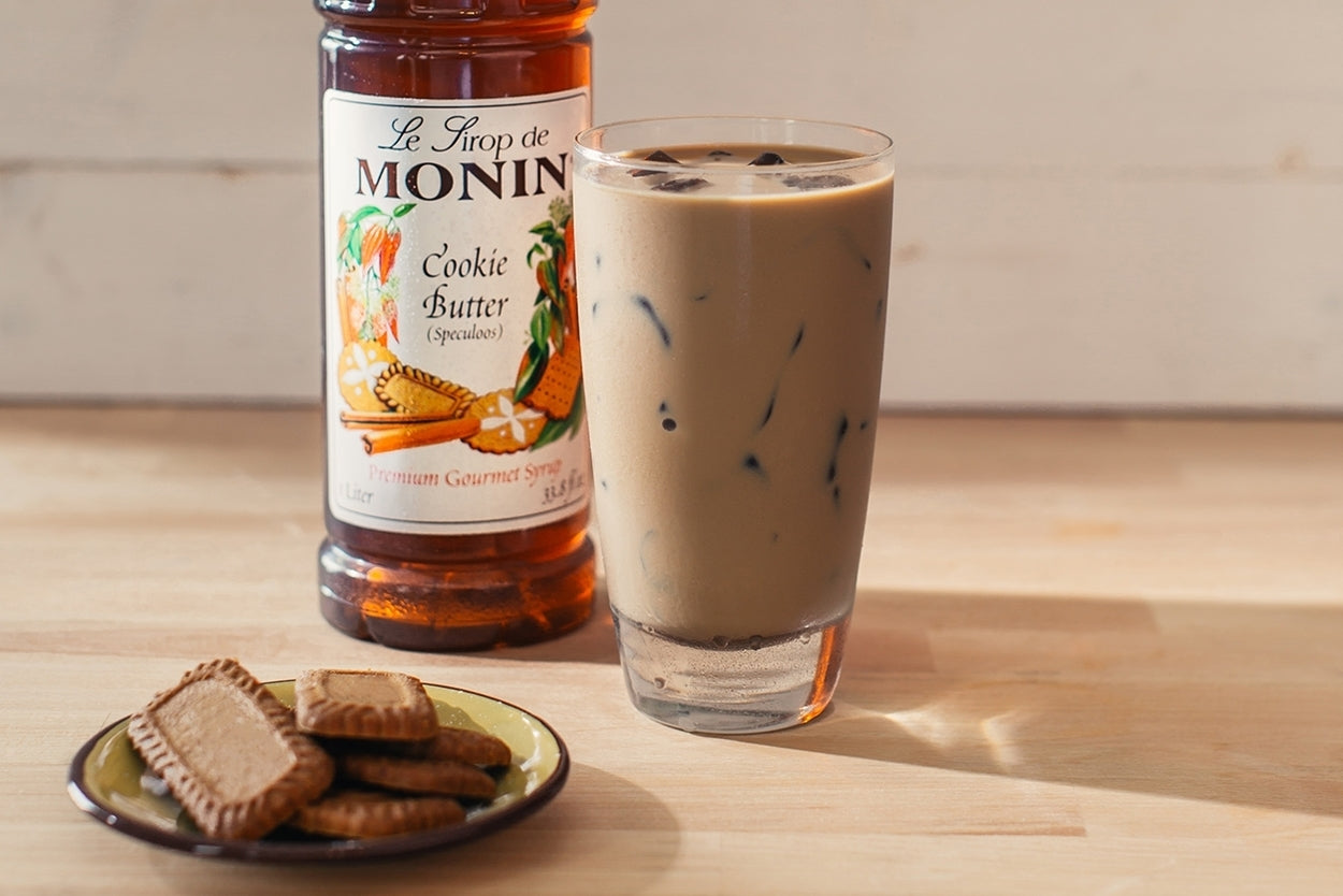 Monin Classic Flavored Syrups - 750 ml. Glass Bottle: Cookie Butter