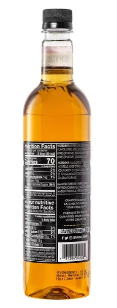 Davinci Classic Flavored Syrups - 750 ml. Plastic Bottle: French Vanilla