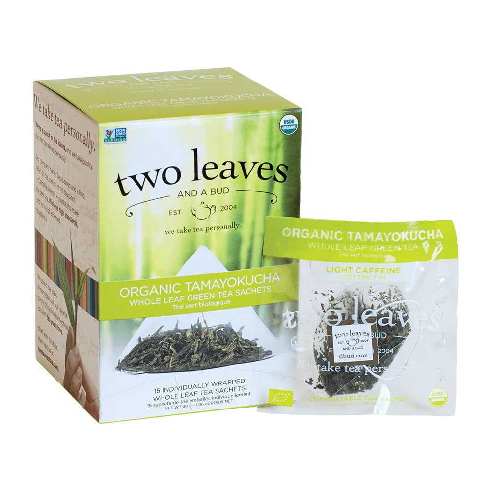 Two Leaves Tea - Box of 15 Tea Sachets: Organic Tamayokucha - Extremely Green