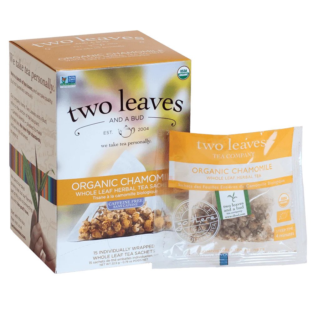 Two Leaves Tea - Box of 15 Tea Sachets: Organic Chamomile