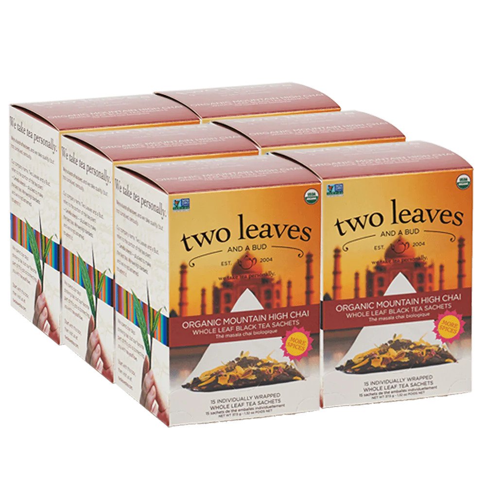 Two Leaves Tea - Box of 15 Tea Sachets: Organic Mountain High Chai
