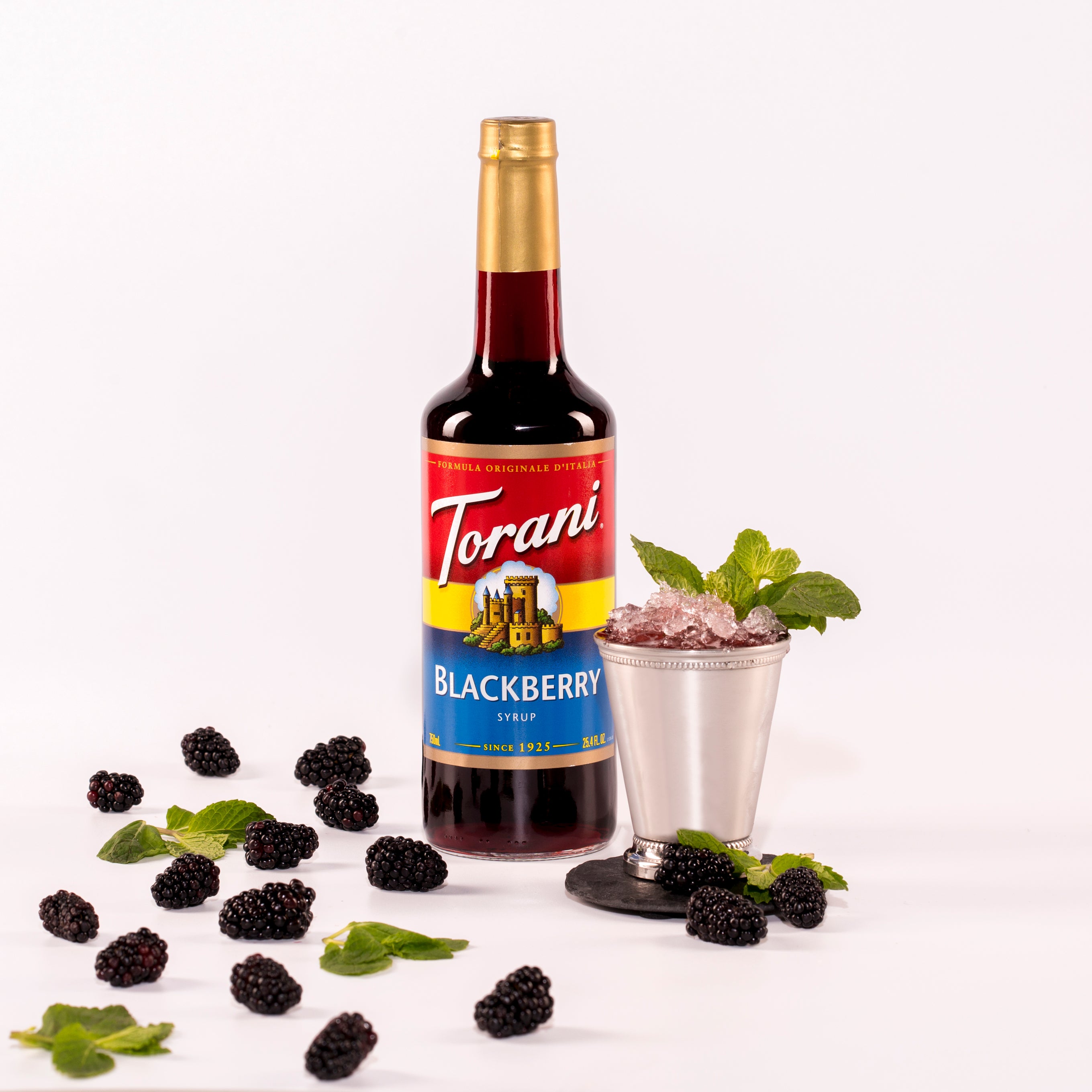 Torani Classic Flavored Syrups - 750 ml Glass Bottle: Blackberry