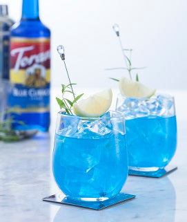Torani Classic Flavored Syrups - 750 ml Glass Bottle: Blue Curacao