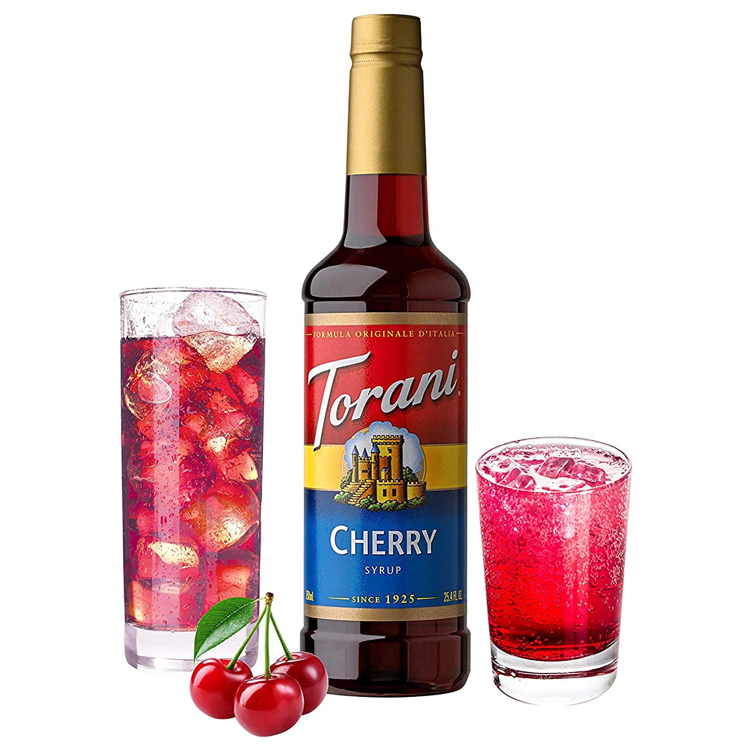Torani Classic Flavored Syrups - 750 ml Glass Bottle: Cherry