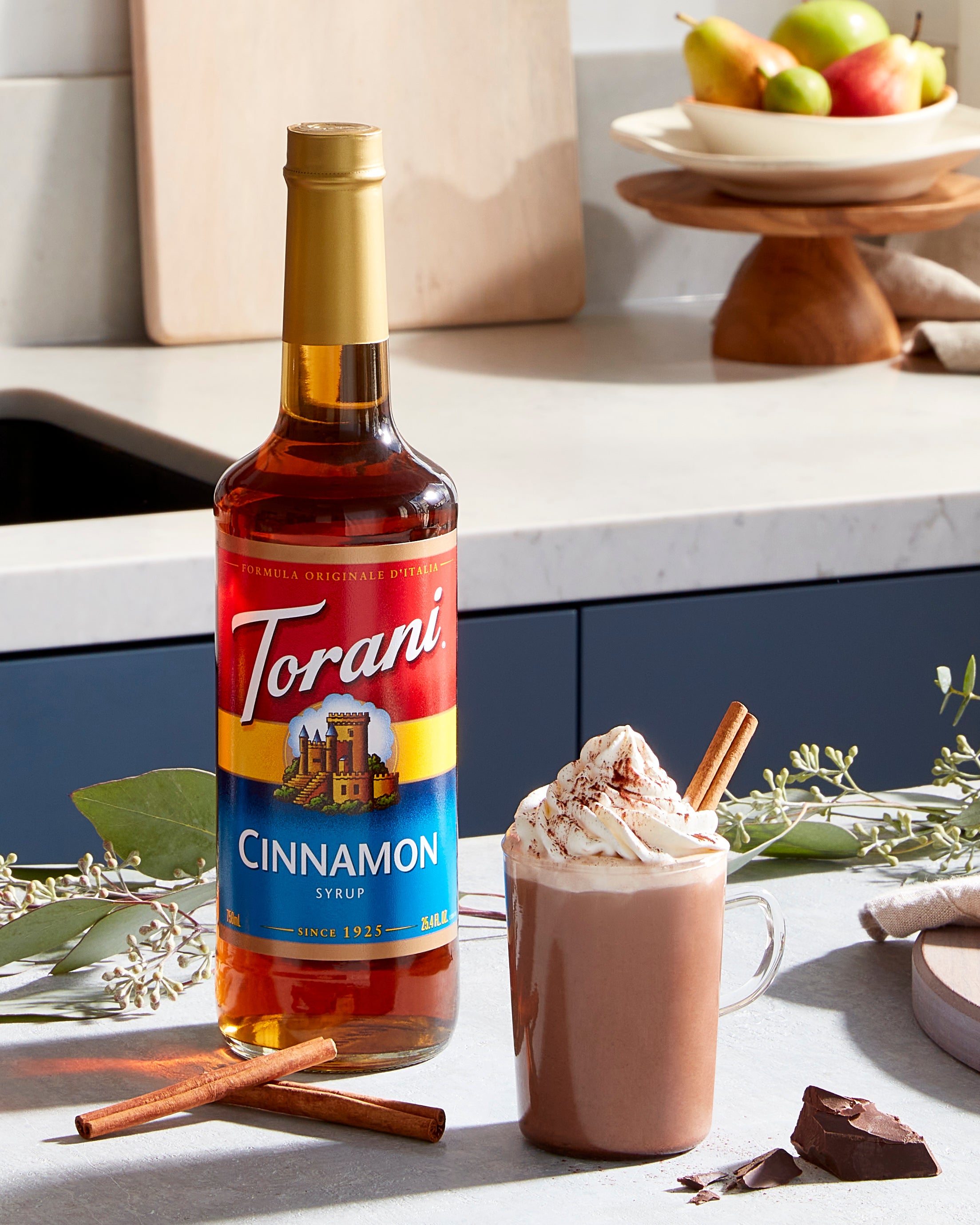 Torani Classic Flavored Syrups - 750 ml Glass Bottle: Cinnamon