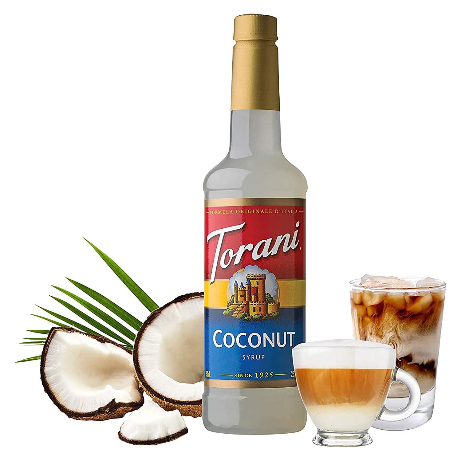 Torani Classic Flavored Syrups - 750 ml Glass Bottle: Coconut