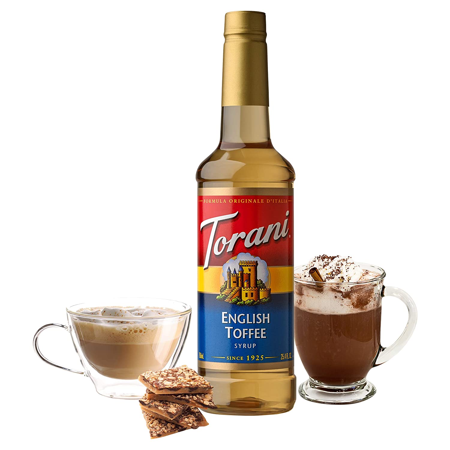 Torani Classic Flavored Syrups - 750 ml Glass Bottle: English Toffee
