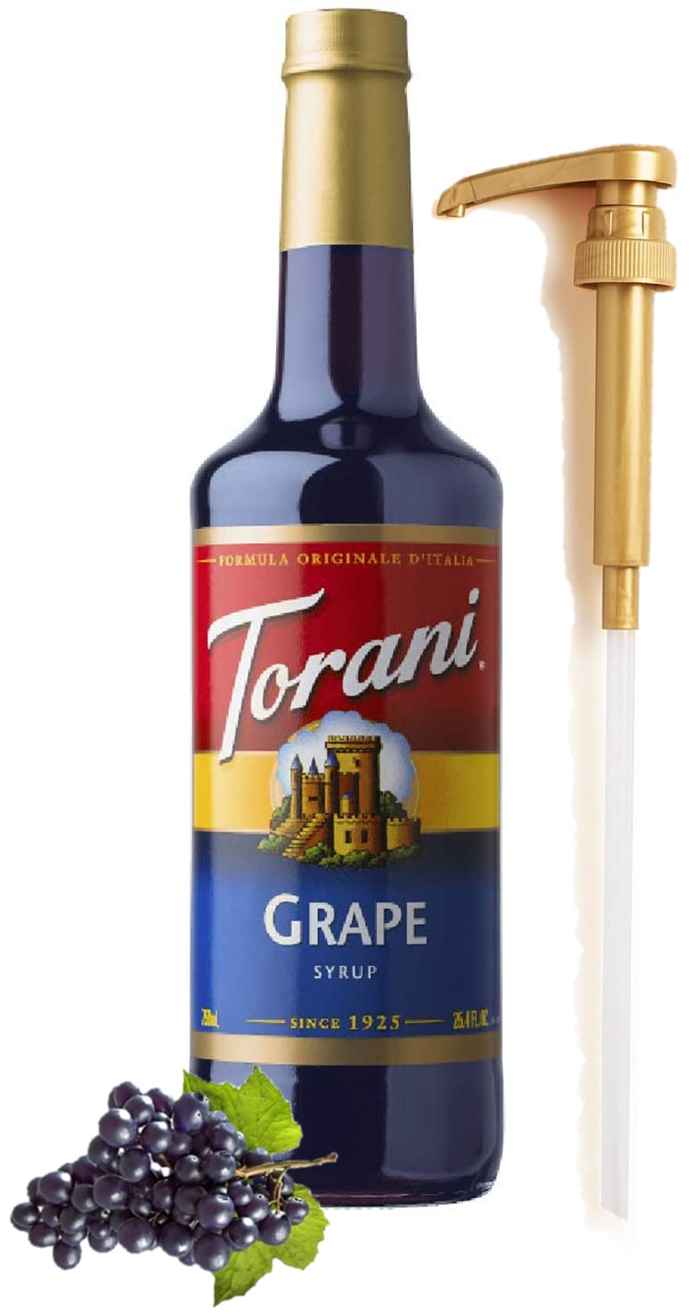 Torani Classic Flavored Syrups - 750 ml Glass Bottle: Grape