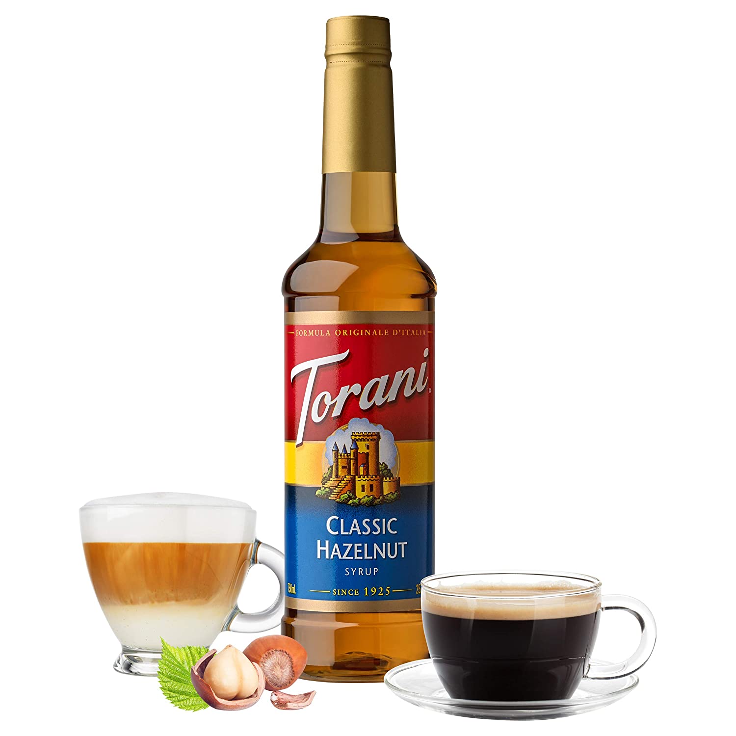 Torani Classic Flavored Syrups - 750 ml Glass Bottle: Hazelnut Classic