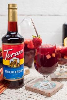 Torani Classic Flavored Syrups - 750 ml Glass Bottle: Huckleberry