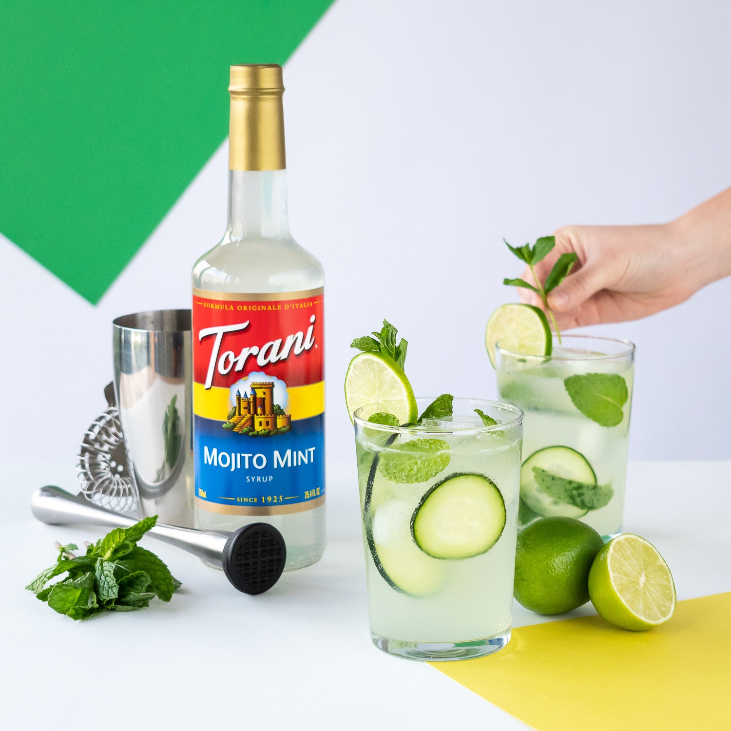 Torani Classic Flavored Syrups - 750 ml Glass Bottle: Mojito Mint