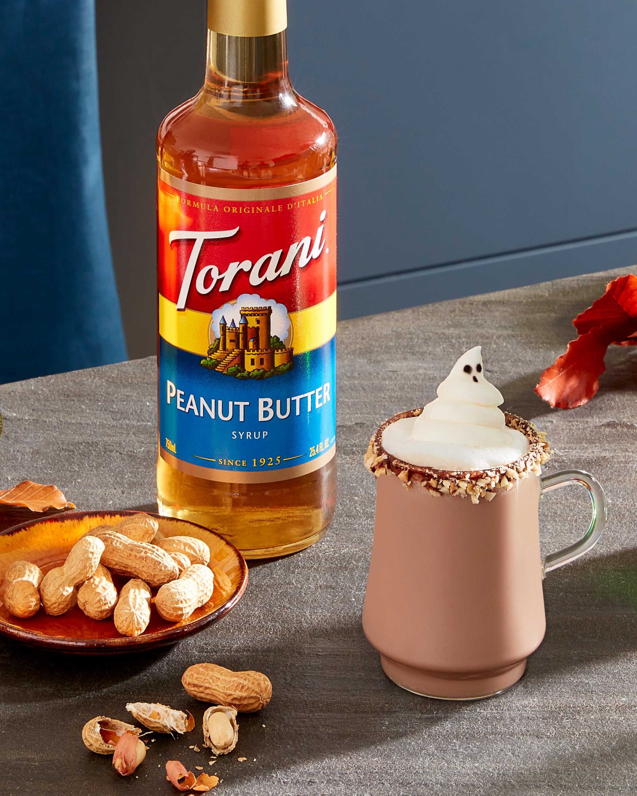 Torani Classic Flavored Syrups - 750 ml Glass Bottle: Peanut Butter