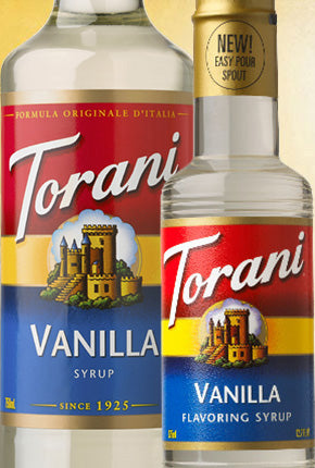 Torani Classic Flavored Syrups - 750 ml Glass Bottle: Vanilla