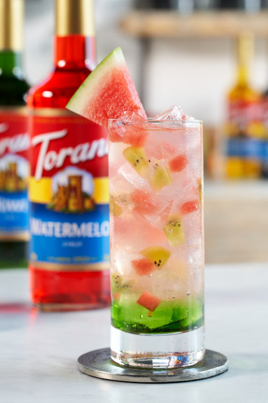 Torani Classic Flavored Syrups - 750 ml Glass Bottle: Watermelon
