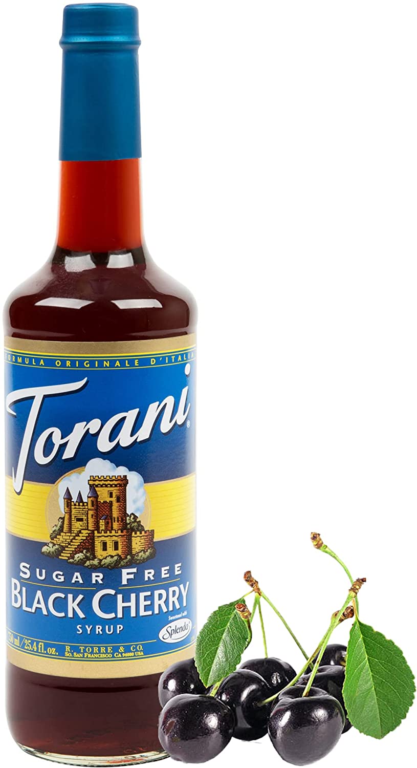 Torani Sugar Free Flavored Syrups - 750 ml Glass Bottle: Black Cherry