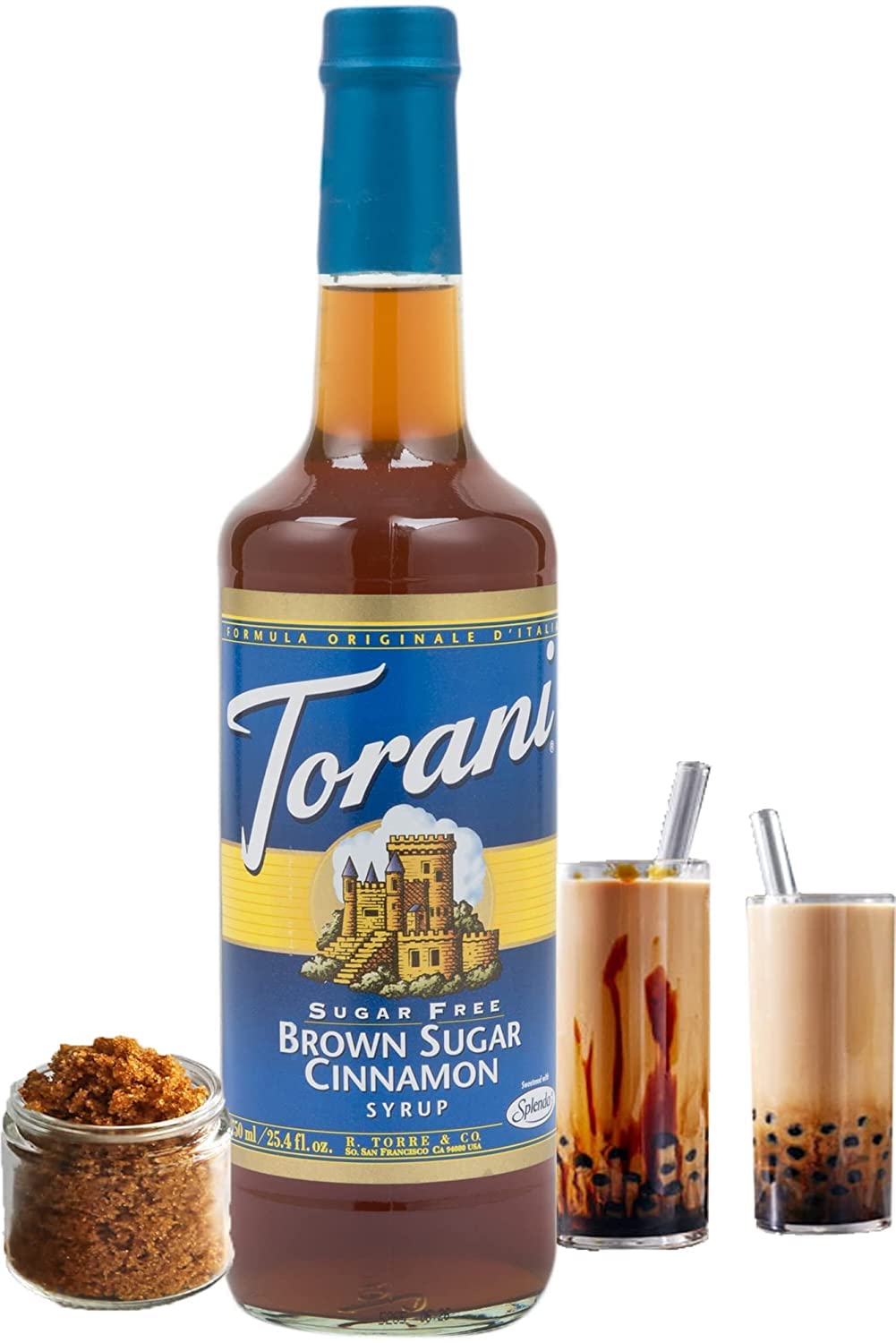Torani Sugar Free Flavored Syrups - 750 ml Glass Bottle: Brown Sugar Cinnamon