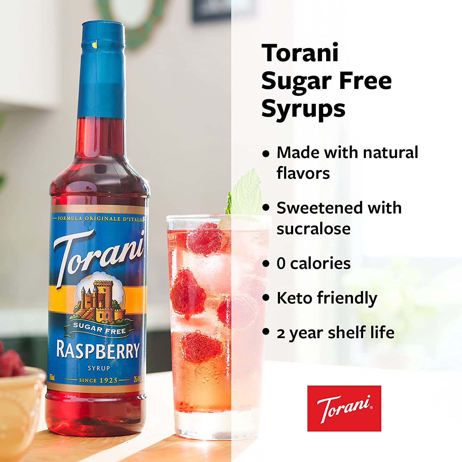 Torani Sugar Free Flavored Syrups - 750 ml Glass Bottle: Chocolate