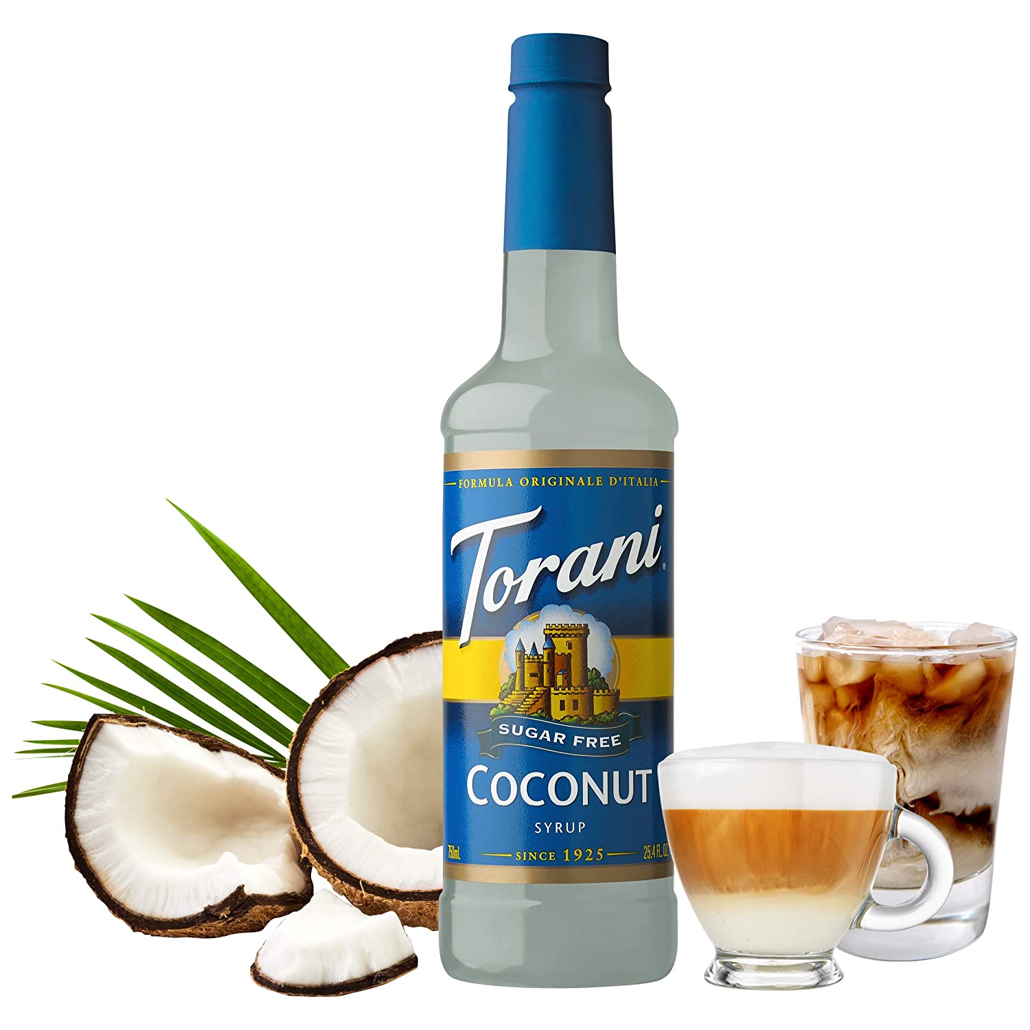 Torani Sugar Free Flavored Syrups - 750 ml Glass Bottle: Coconut