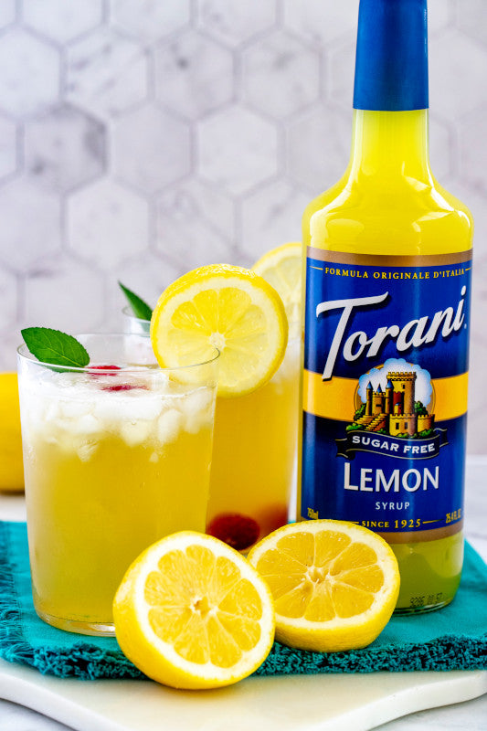 Torani Sugar Free Flavored Syrups - 750 ml Glass Bottle: Lemon