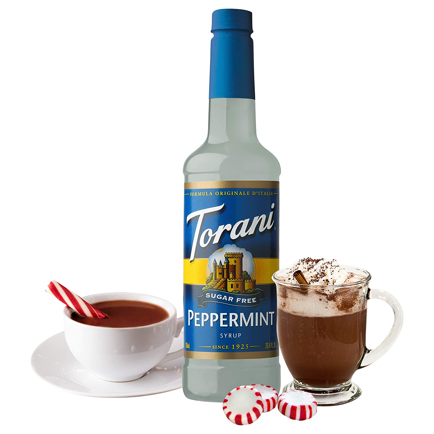 Torani Sugar Free Flavored Syrups - 750 ml Glass Bottle: Peppermint