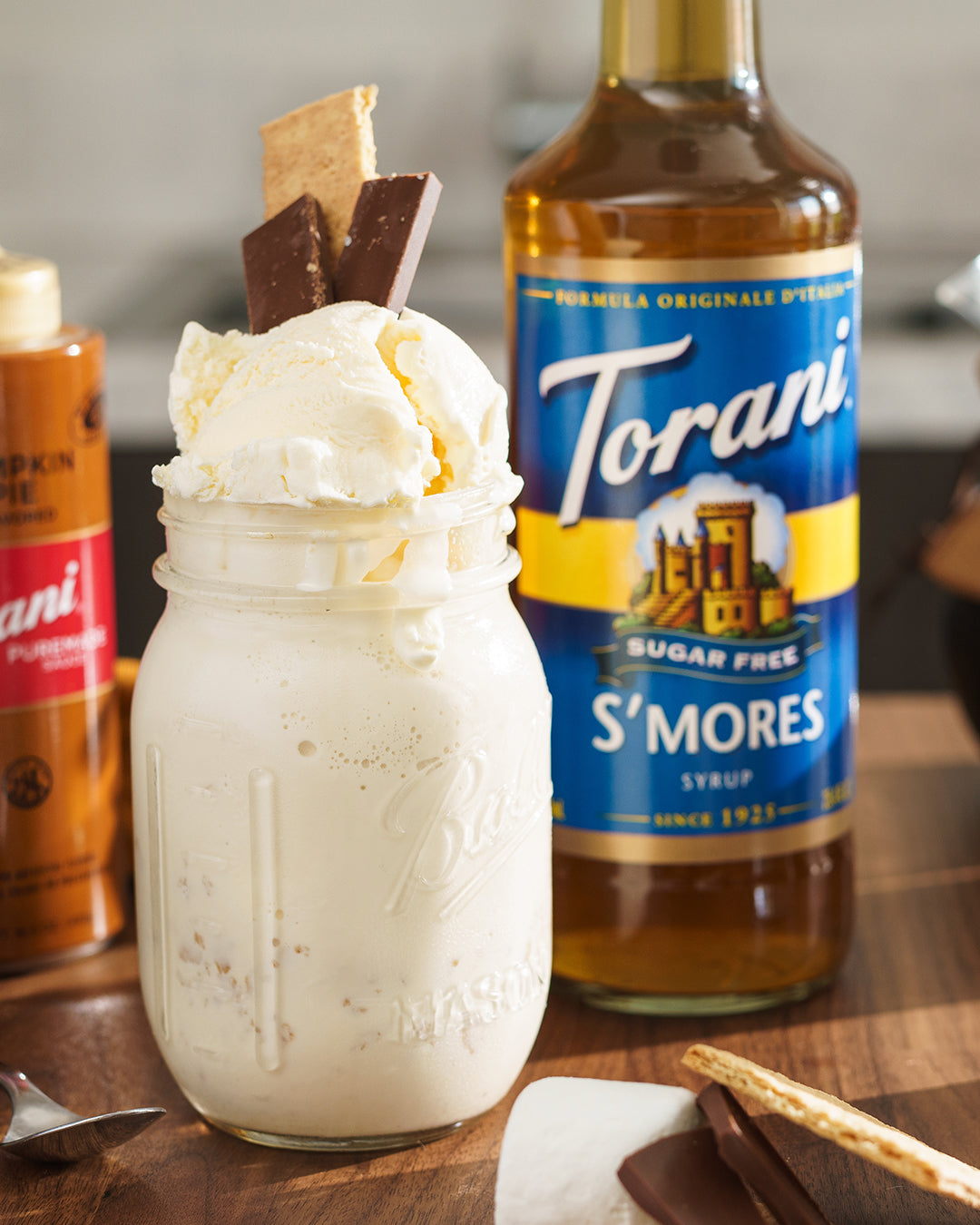 Torani Sugar Free Flavored Syrups - 750 ml Glass Bottle: S'Mores