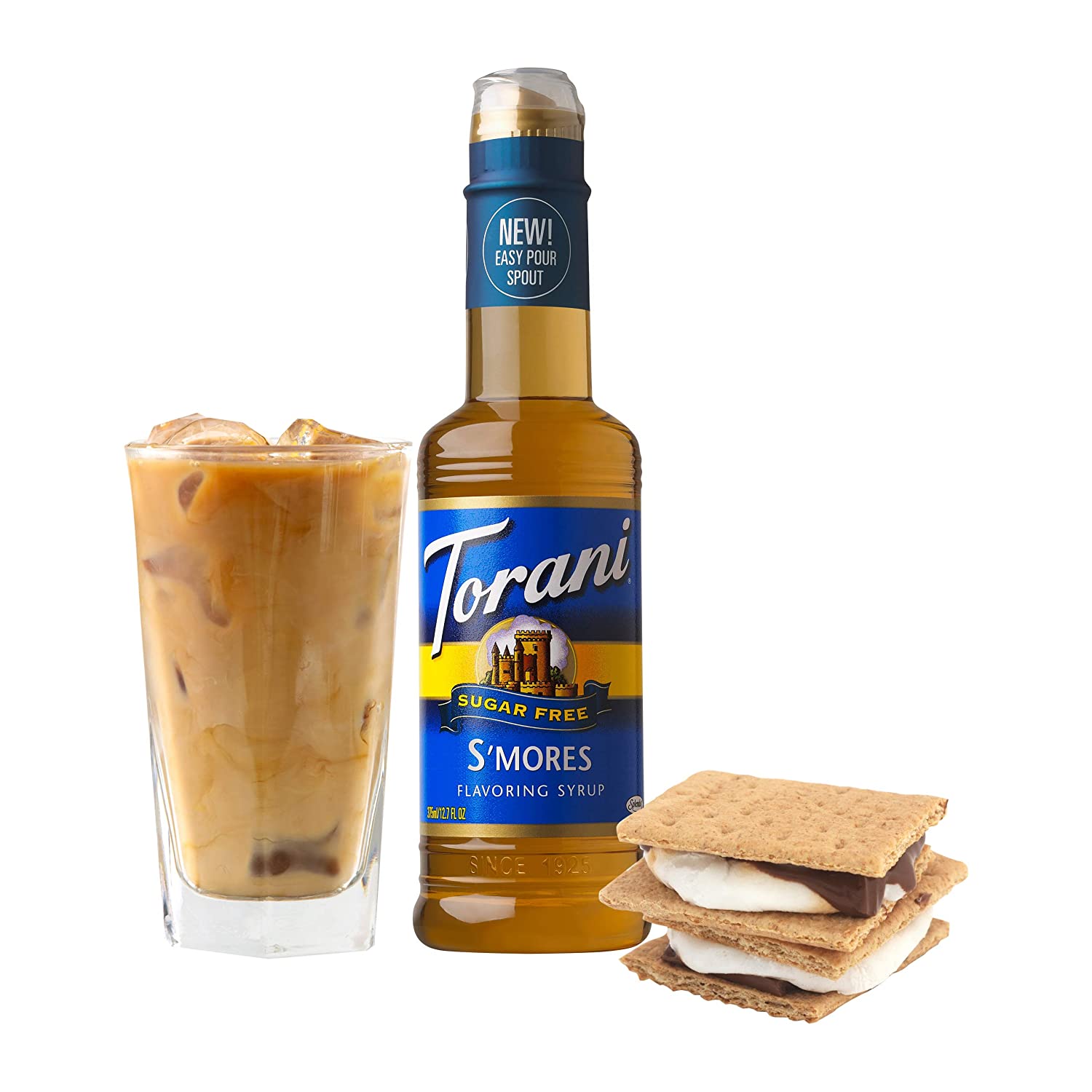 Torani Sugar Free Flavored Syrups - 750 ml Glass Bottle: S'Mores