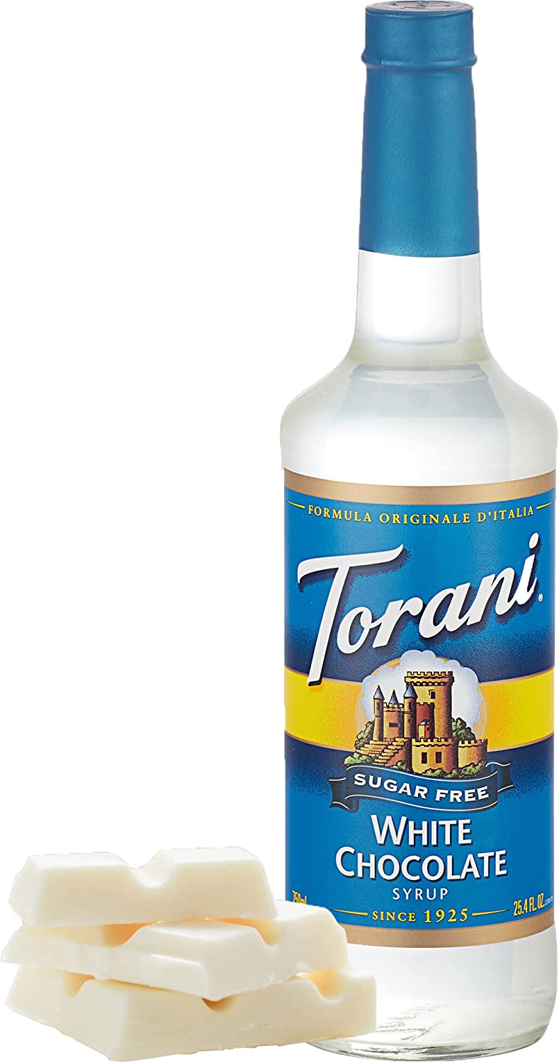 Torani Sugar Free Flavored Syrups - 750 ml Glass Bottle: White Chocolate-2