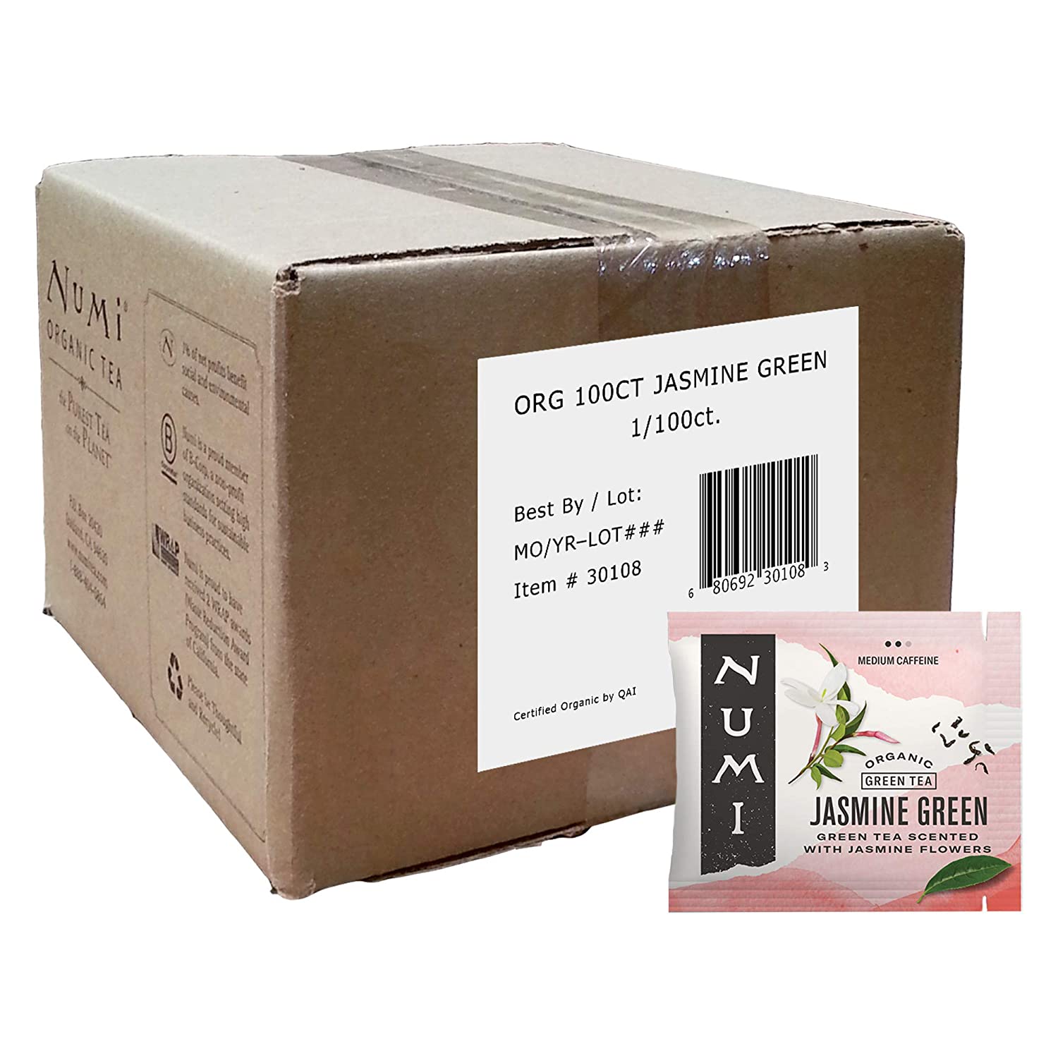 Numi Tea - Box of 100 Single Serve Packets: Jasmine Green