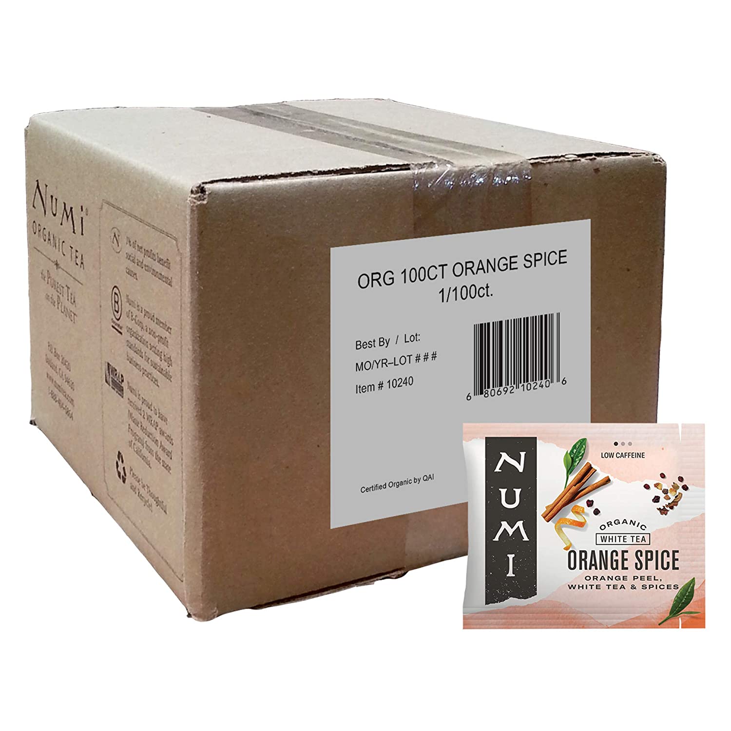 Numi Tea - Box of 100 Single Serve Packets: Orange Spice