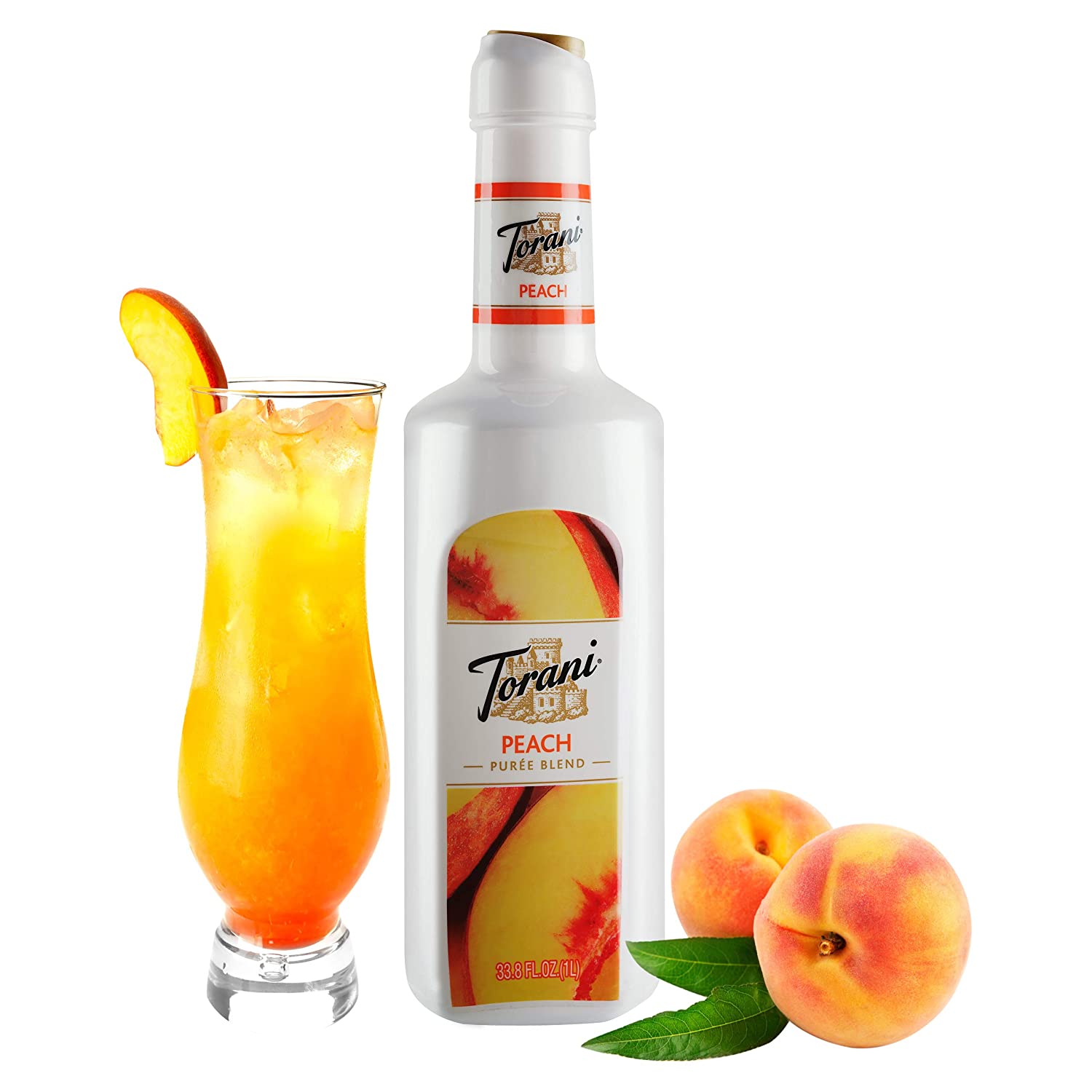 Torani Puree Blend: 1L Bottle: Peach