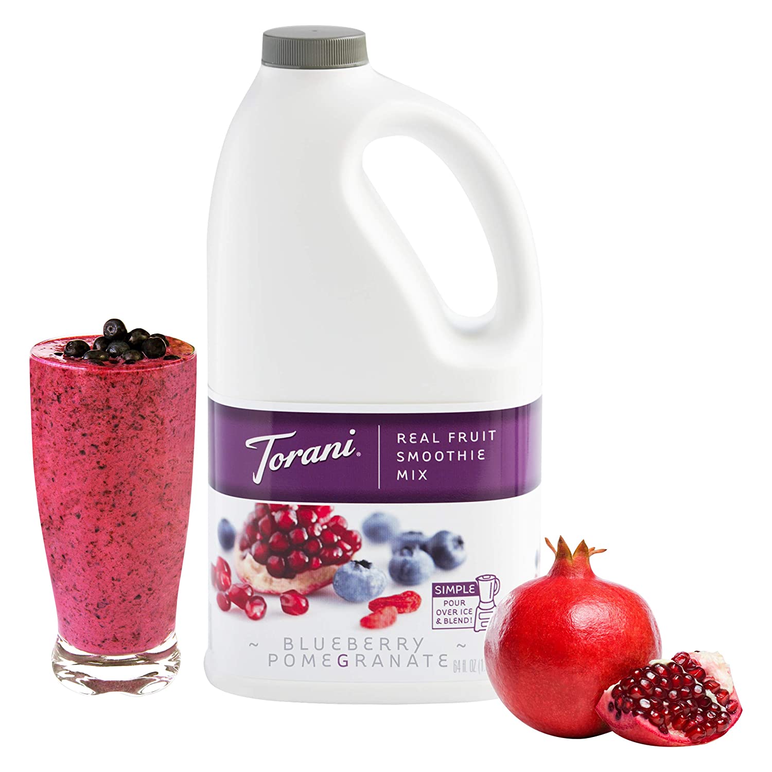 Torani Real Fruit Smoothies - 64 oz Jug: Blueberry Pomegranate