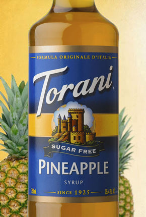 Torani Sugar Free Flavored Syrups - 750 ml Glass Bottle: Pineapple