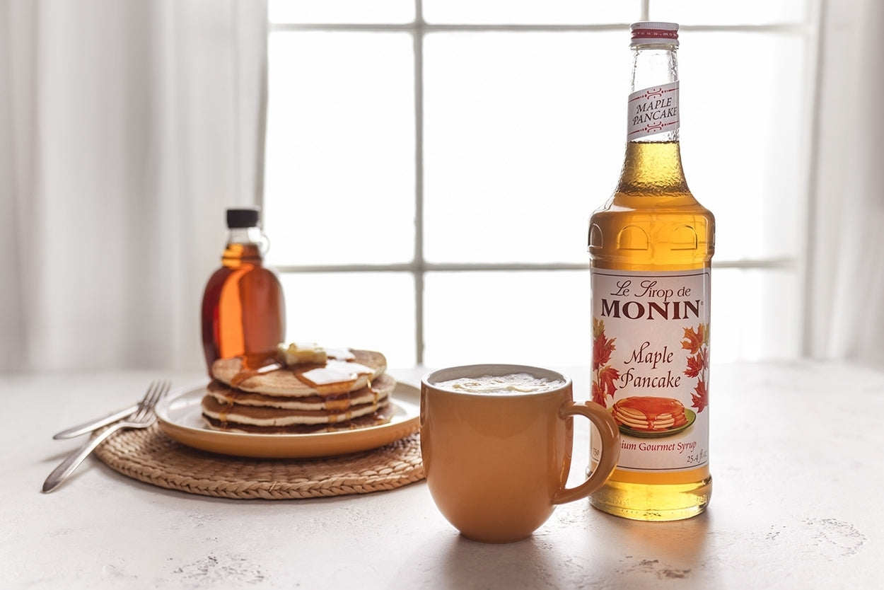 Monin Classic Flavored Syrups - 750 ml. Glass Bottle: Maple Pancake