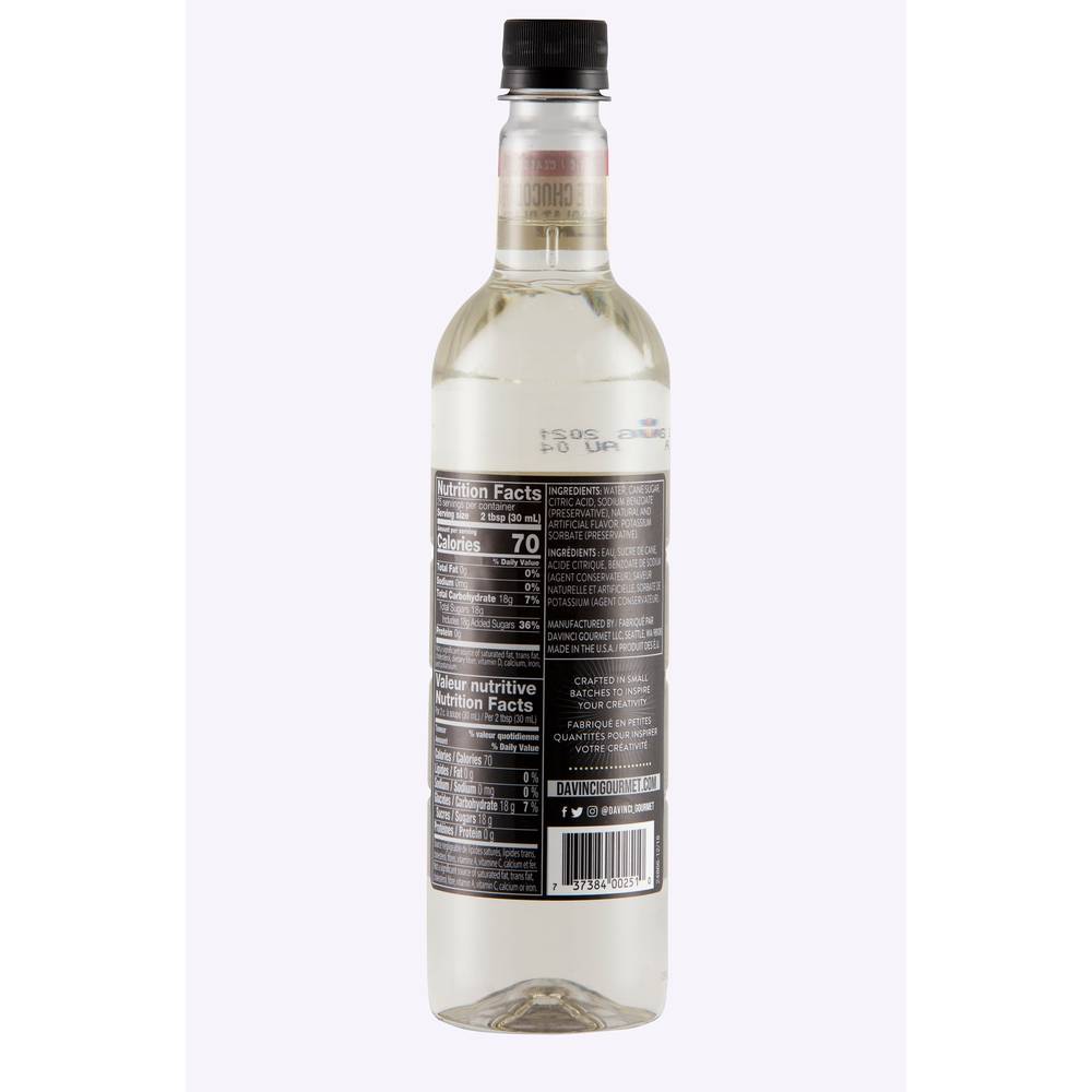 Davinci Classic Flavored Syrups - 750 ml. Plastic Bottle: White Chocolate
