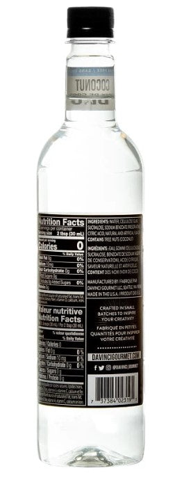 Davinci Sugar Free Flavored Syrups - 750 ml. Plastic Bottle: Coconut