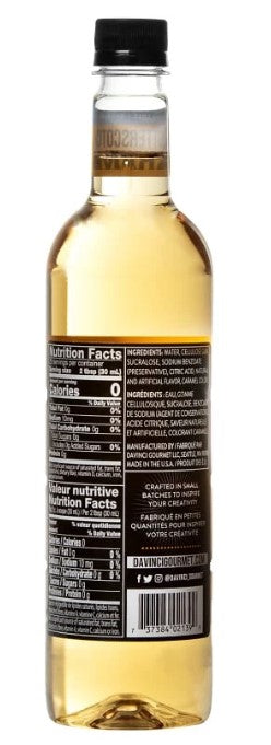 Davinci Sugar Free Flavored Syrups - 750 ml. Plastic Bottle: Butterscotch