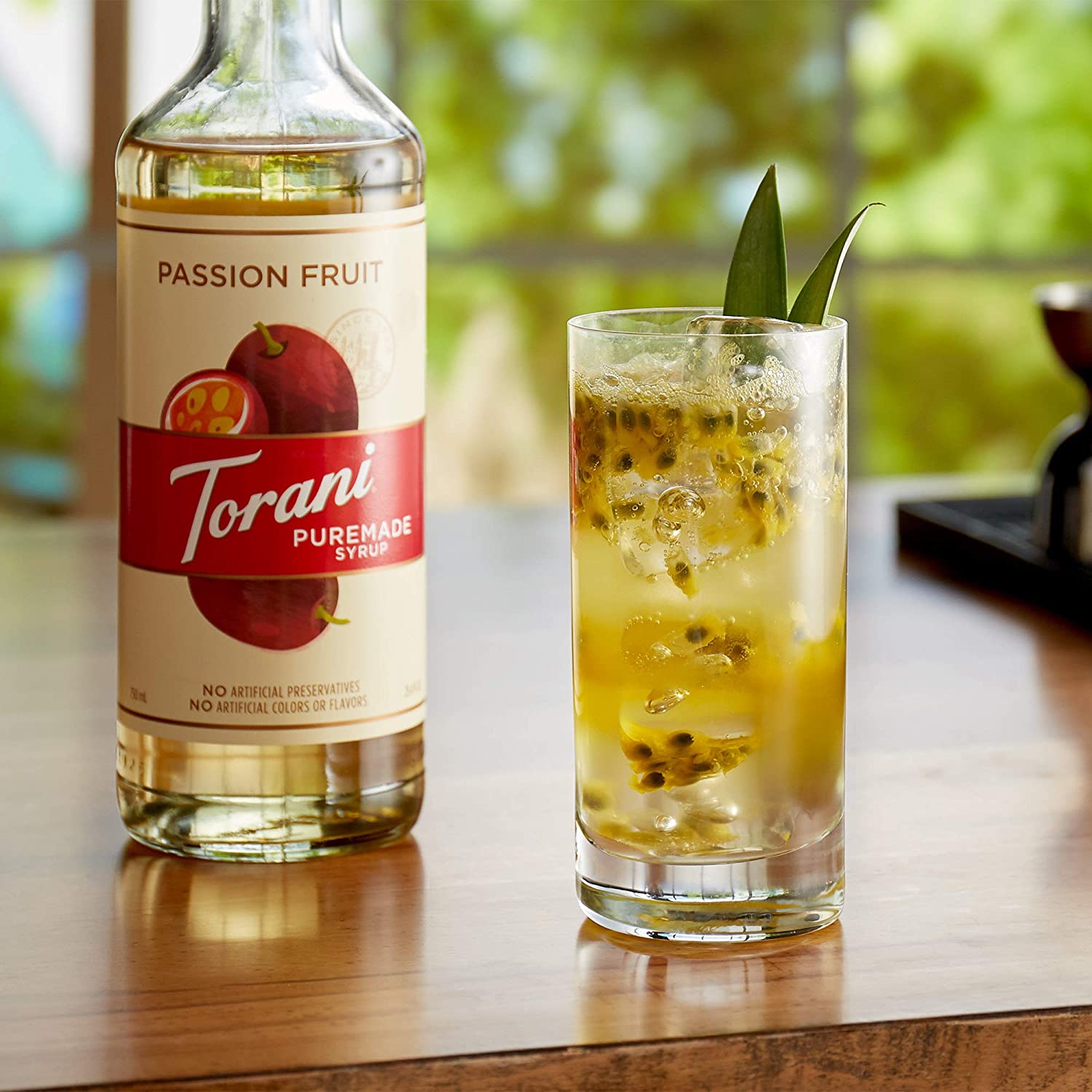 Torani Puremade Flavor Syrup: 750ml Glass Bottle: Passion Fruit