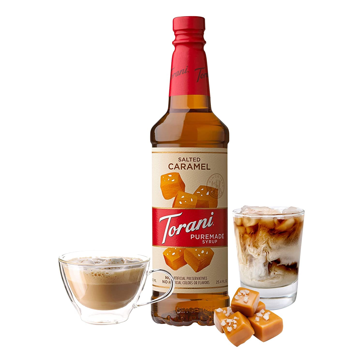 Torani Puremade Flavor Syrup: 750ml Glass Bottle: Salted Caramel
