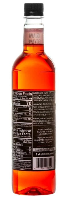 Davinci Classic Flavored Syrups - 750 ml. Plastic Bottle: Guava-2