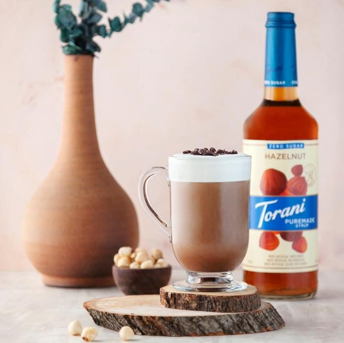Torani Puremade Zero Sugar Flavor Syrup: 750ml Glass Bottle: Sugar Free Chocolate