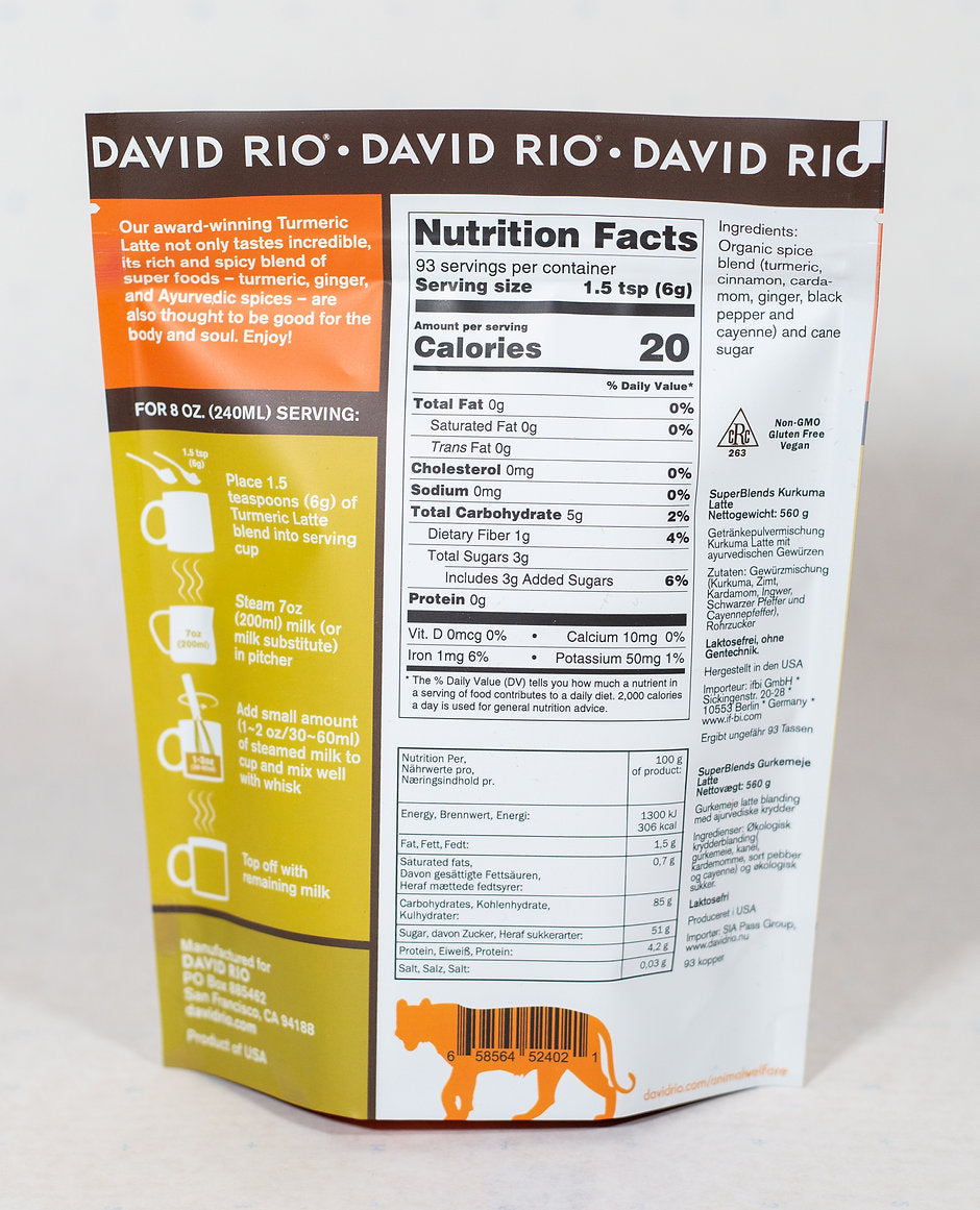 David Rio Super Blends: Turmeric Latte - 19.8oz Pouch-2