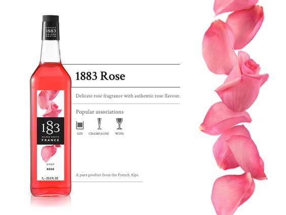 1883 Classic Flavored Syrups - 1L Plastic Bottle: Rose