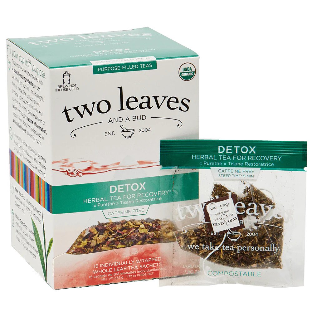 Two Leaves Tea - Box of 15 Tea Sachets: Organic Detox Tea