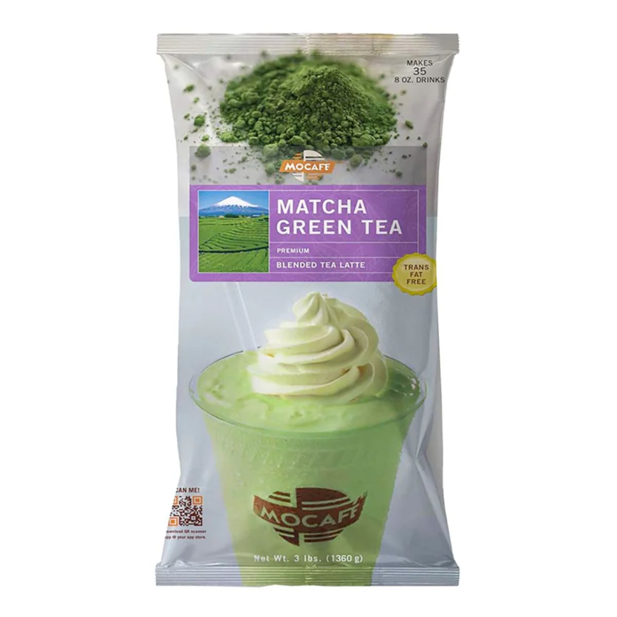 MoCafe - Matcha Green Tea - Premium Tea Latte - 3 lb. Bulk Bag-1