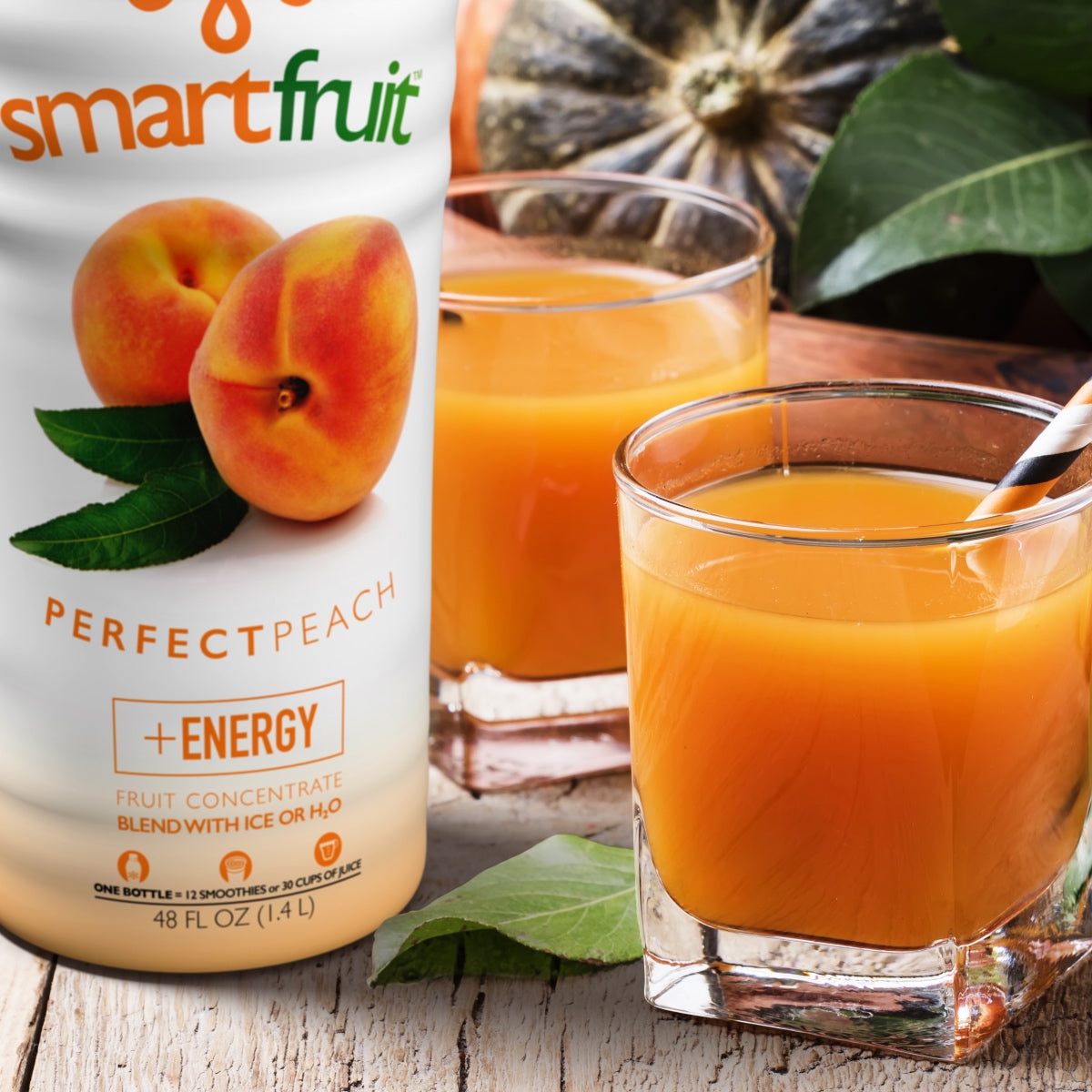 SmartFruit - 100% Real Fruit Puree: 48 fl. oz. Bottle: Perfect Peach-4