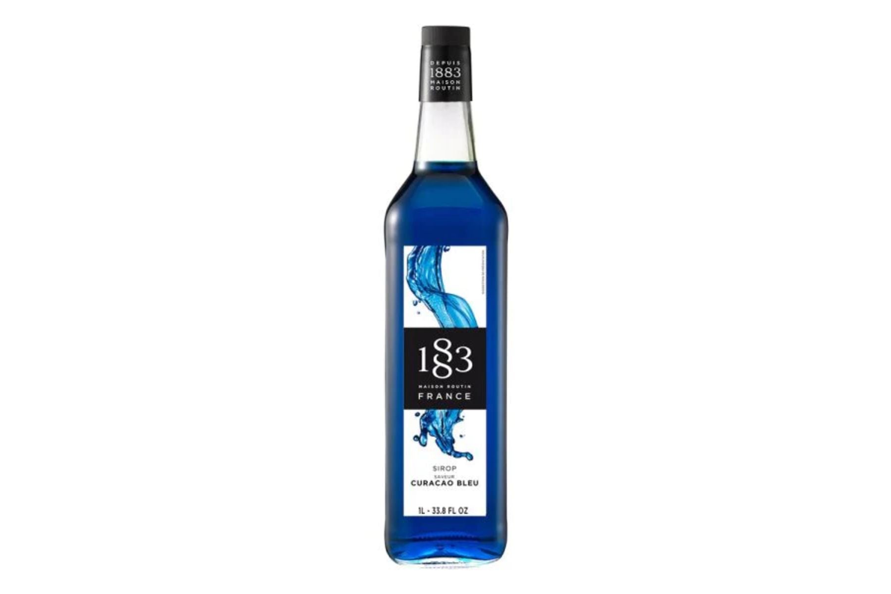 1883 Classic Flavored Syrups - 1L GLASS Bottle: Blue Curacao