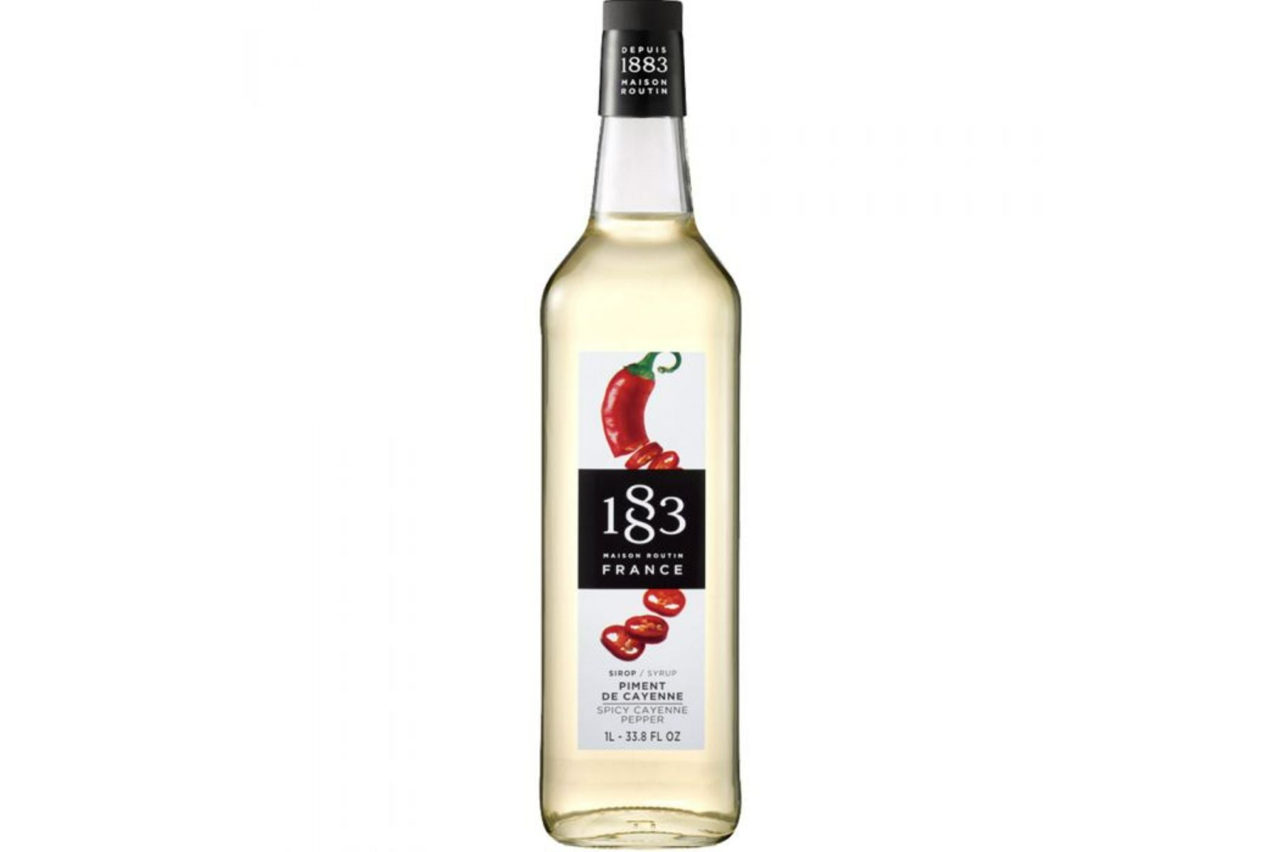 1883 Classic Flavored Syrups - 1L GLASS Bottle: Spicy Cayenne Pepper
