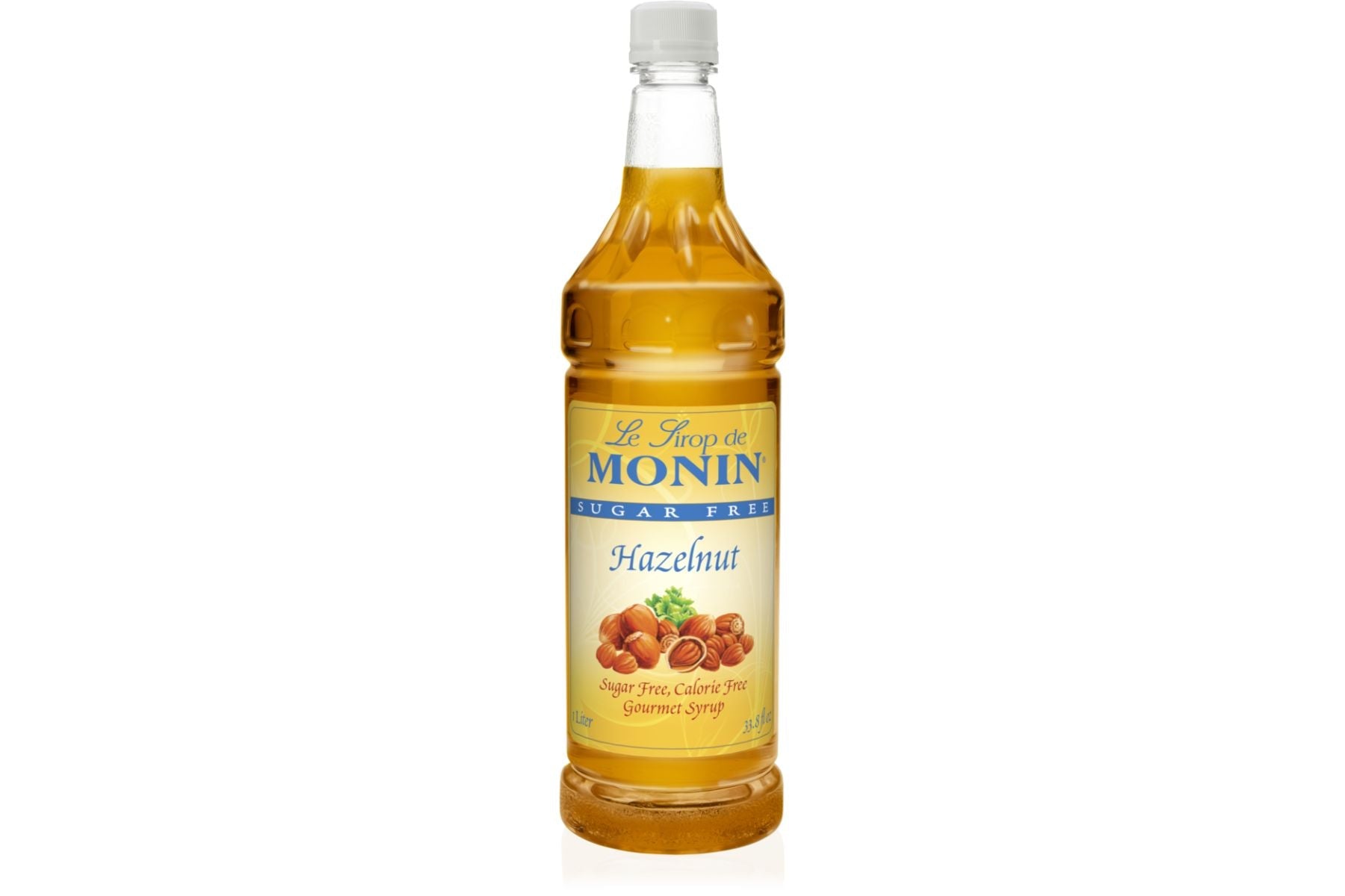 Monin  Sugar Free Flavored Syrups - 1L Plastic Bottle: Hazelnut (Sugar Free)