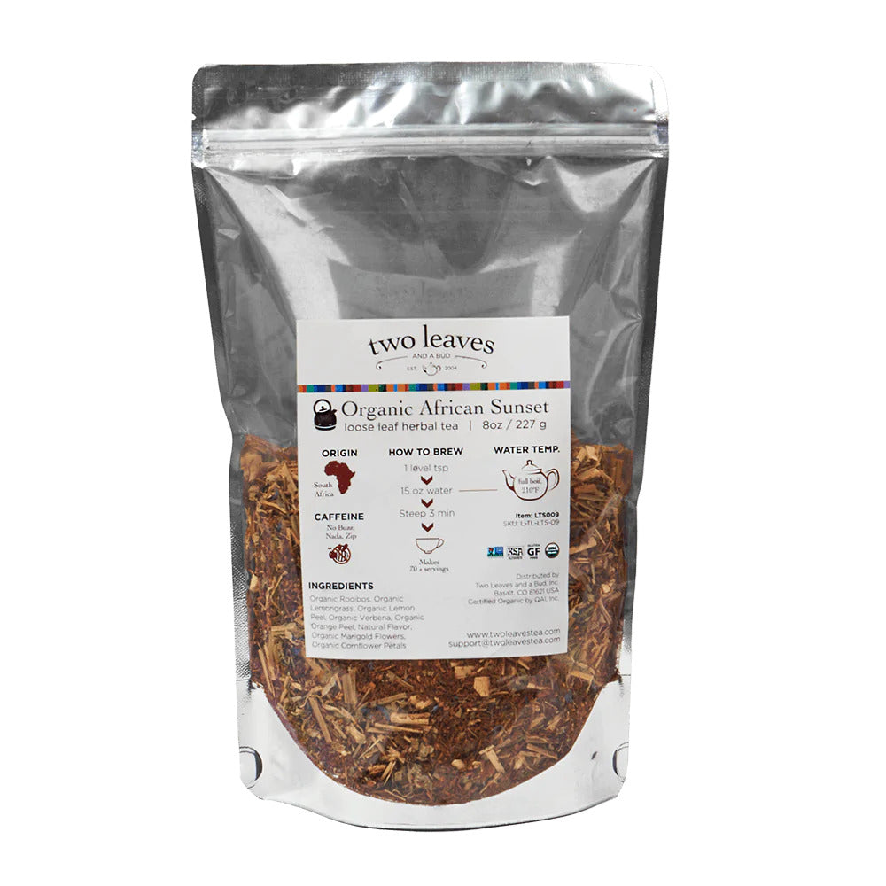 Two Leaves Tea: Organic African Sunset - 1/2 lb. Loose Tea in a Resealable Sleeve
